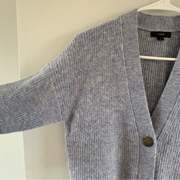 Alpaca Wool Cardigan Sweater Crop Knit Long Sleeve J Crew Size Small - Picture 2 of 8